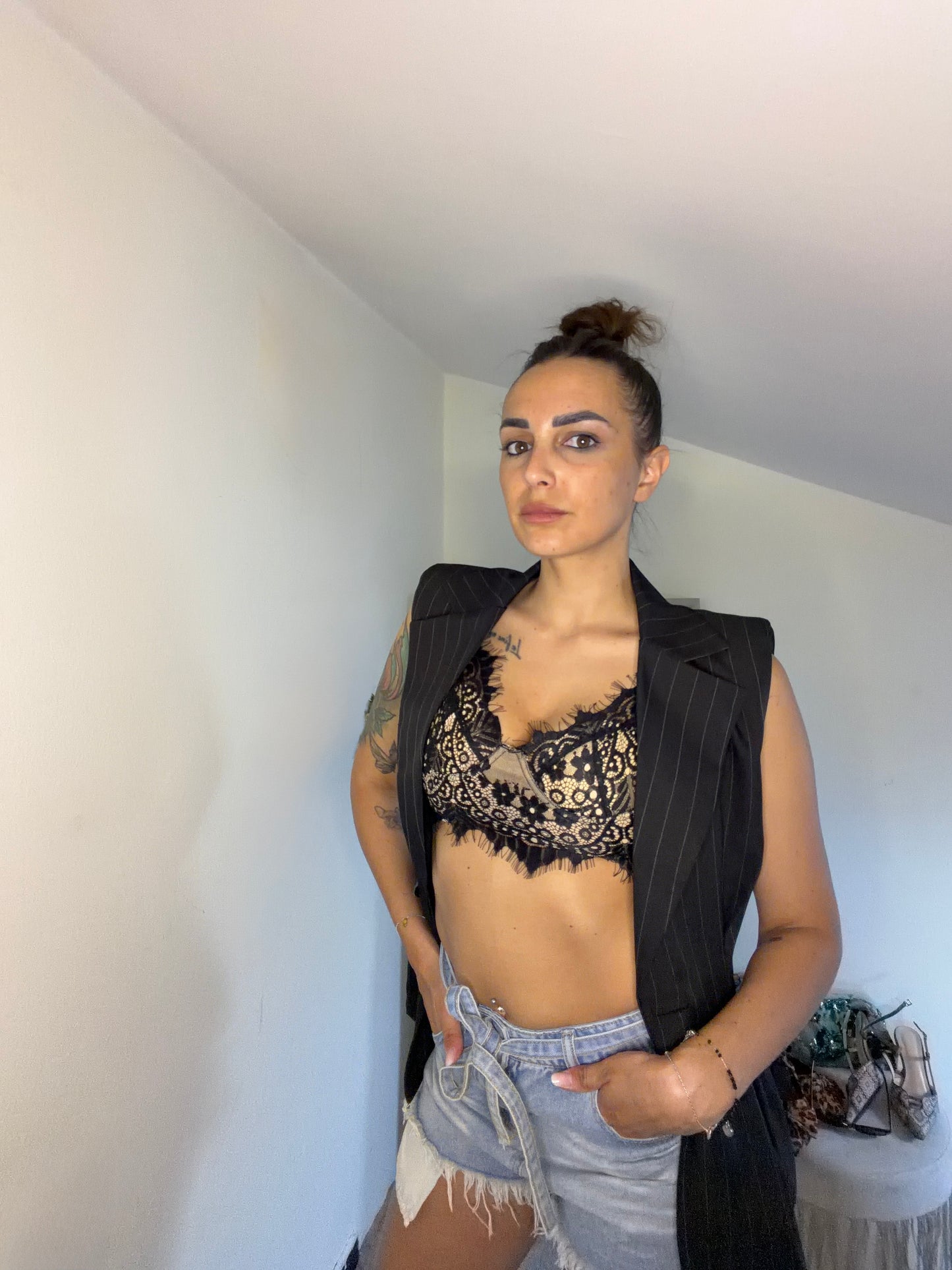 Top bralette in pizzo