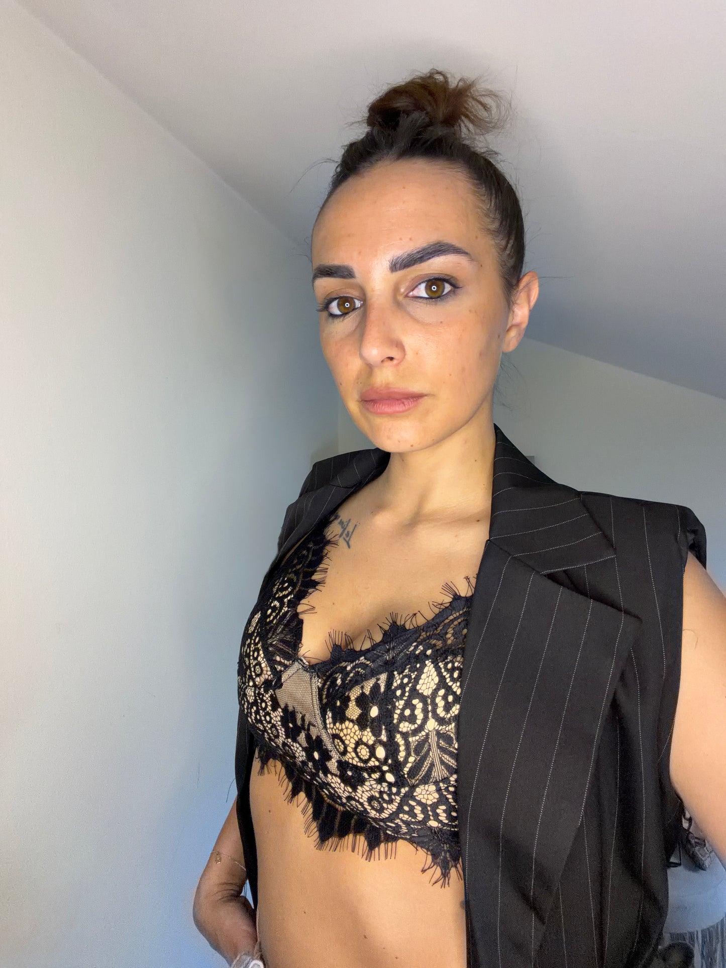 Top bralette in pizzo