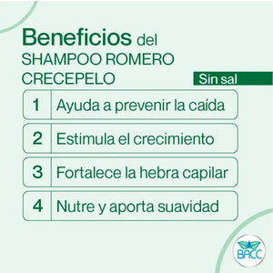 Shampoo Crece Cabello Romero sin sal